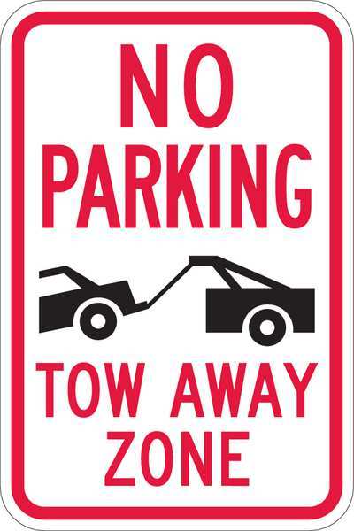 Tow Zone No Parking Sign, 18