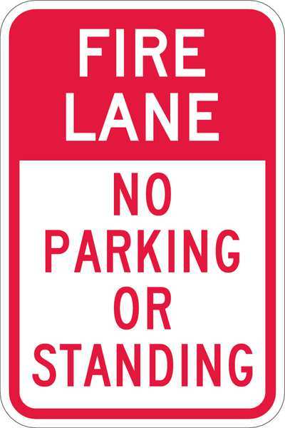 Sign, Fire Lane No Parking, 18 x12 In