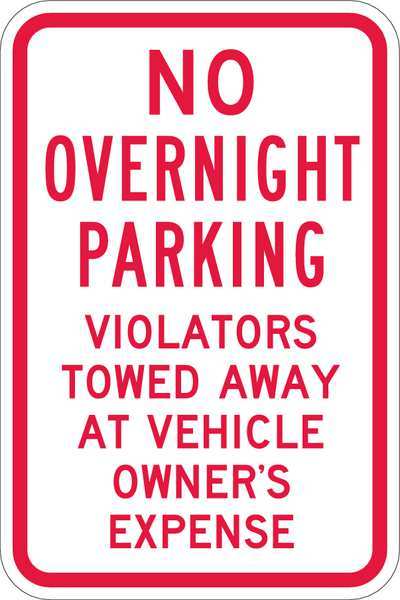 No Overnight Parking Sign, 18