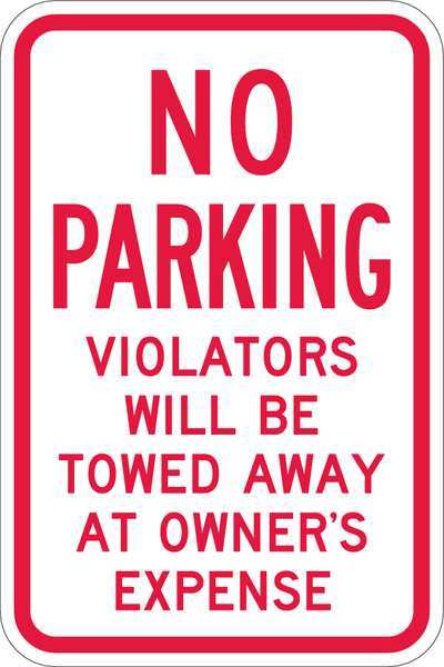 Tow Zone No Parking Sign, 18