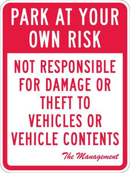 Parking Lot Damage Advisory Sign, 24