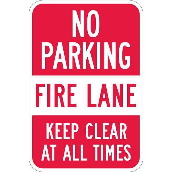 Sign, No Parking, Fire Lane, 18 x12 In