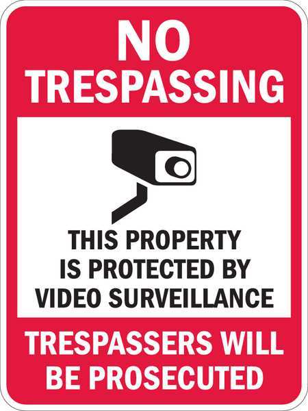 Property Sign, 24 in H, 18 in W, Aluminum, Rectangle, English, T1-1073-EG_18x24
