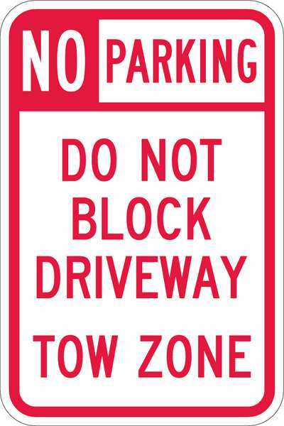 Driveway No Parking Sign, 18
