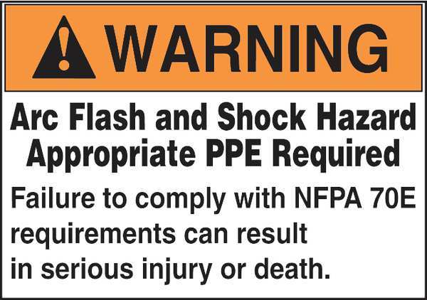 Warning Label, Arc Flash, 3-1/2x5 in, Adhesive Paper, 100/RL, LRLE308
