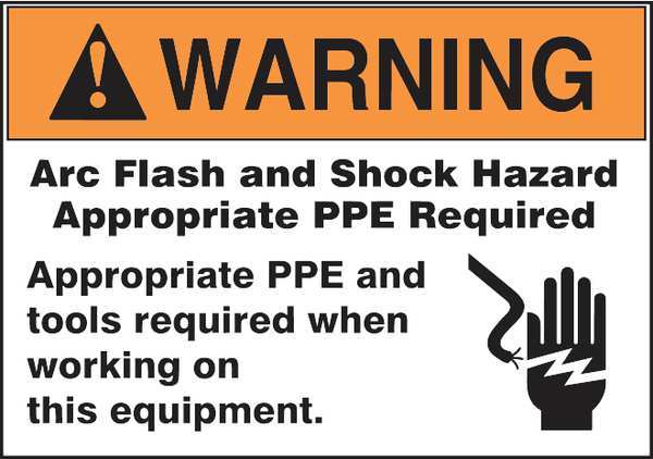 Warning Label, Arc Flash, 3-1/2x5 in, Adhesive Paper, 100/RL, LRLE309