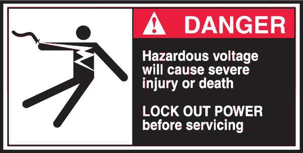 Label, CEMA, 2-1/2x5, Danger Hazardous, PK5