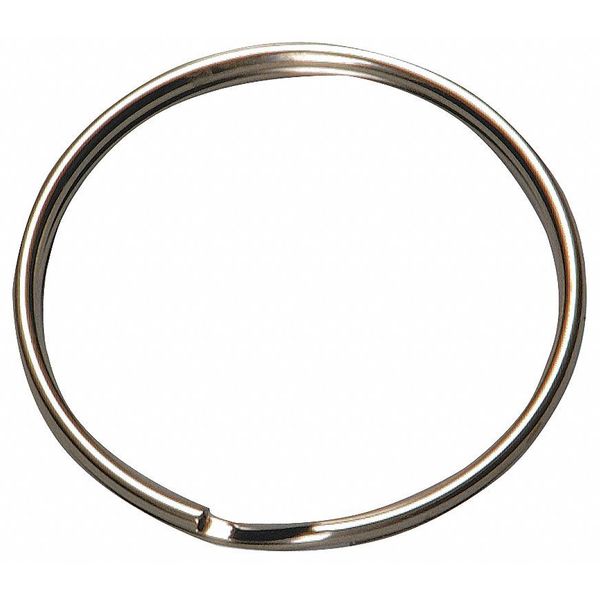 Split Key Ring, Split Ring Type, 2 in Ring Size, Silver