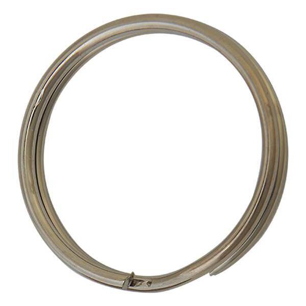 Split Key Ring, Split Ring Type, 1 1/2 in Ring Size, Silver