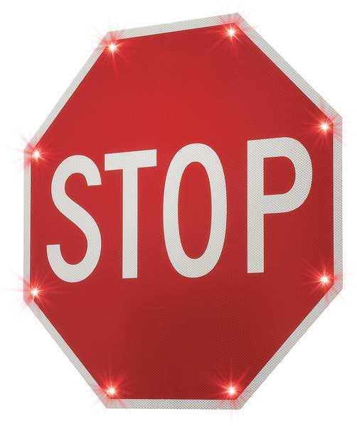 Blinkersign, R1-1, 24in, Stop, DG3, Red, A/C
