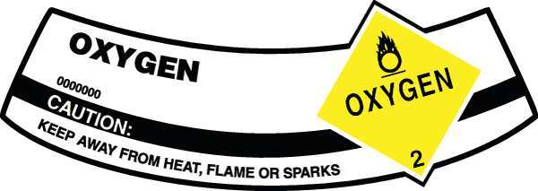 Cylinder Label, 2 in H, 5 1/4 in W, Vinyl, Arch, English, MCSLOXY