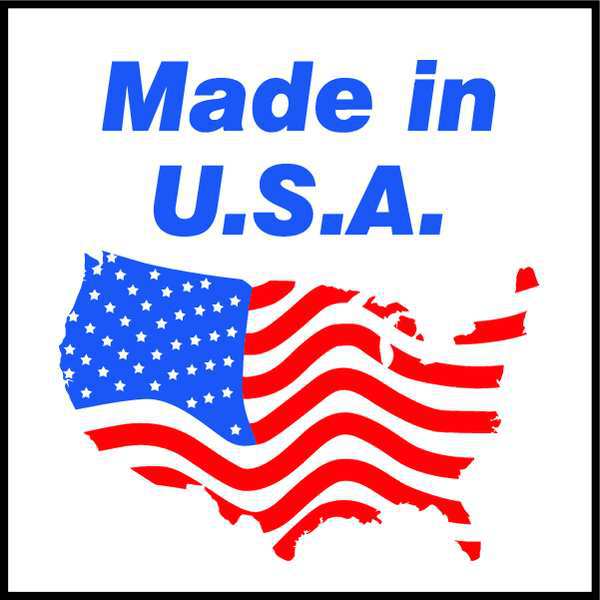 Shipping Label, Made In USA, 1x1 in, Paper, 500/RL