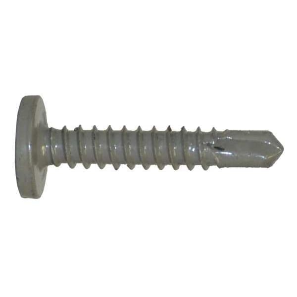 Self-Drilling Screw, #10 x 1 in, Gray Spex Steel Pan Head Combination Phillips/Square Drive, 500 PK