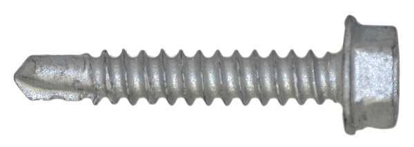 Self-Drilling Screw, #10 x 1 1/4 in, Climaseal Steel Hex Head External Hex Drive, 500 PK