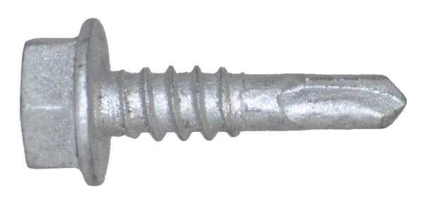 Self-Drilling Screw, #10 x 3/4 in, Climaseal Steel Hex Head External Hex Drive, 500 PK