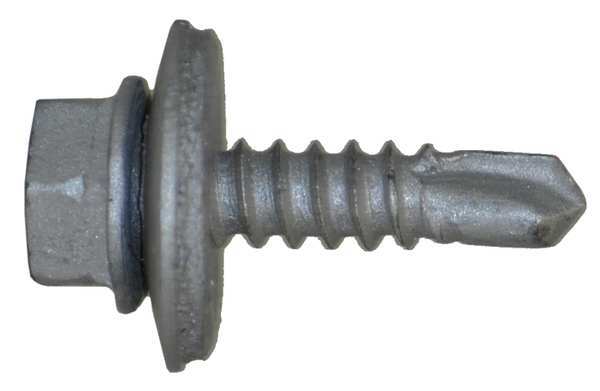 Self-Drilling Screw, #10 x 3/4 in, Climaseal Steel Hex Head External Hex Drive, 500 PK