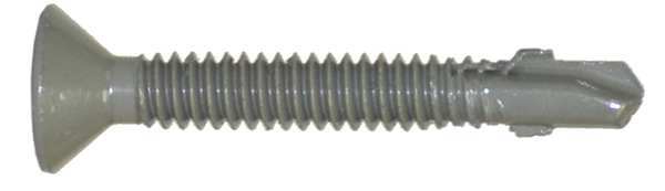 Self-Drilling Screw, #10 x 1 7/16 in, Gray Spex Steel Flat Head Phillips Drive, 500 PK