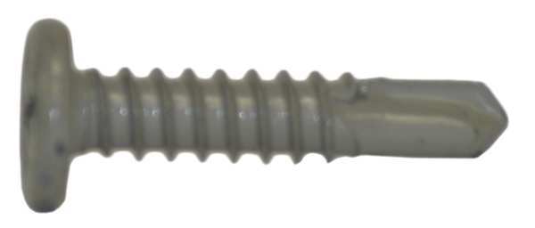 Self-Drilling Screw, #12 x 1 in, Gray Spex Steel Pan Head Combination Phillips/Square Drive, 500 PK