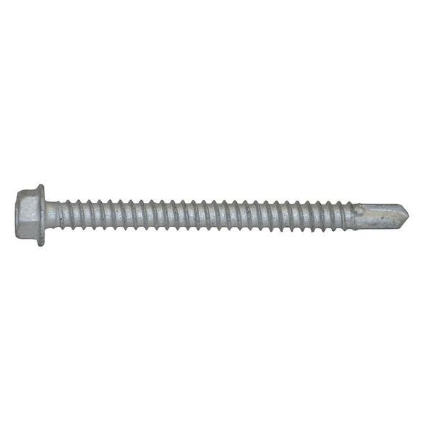 Self-Drilling Screw, #12 x 2 1/2 in, Climaseal Steel Hex Head External Hex Drive, 100 PK