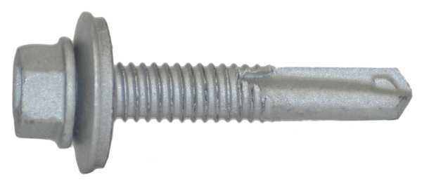 Self-Drilling Screw, #12 x 1 1/2 in, Climaseal Steel Hex Head External Hex Drive, 250 PK