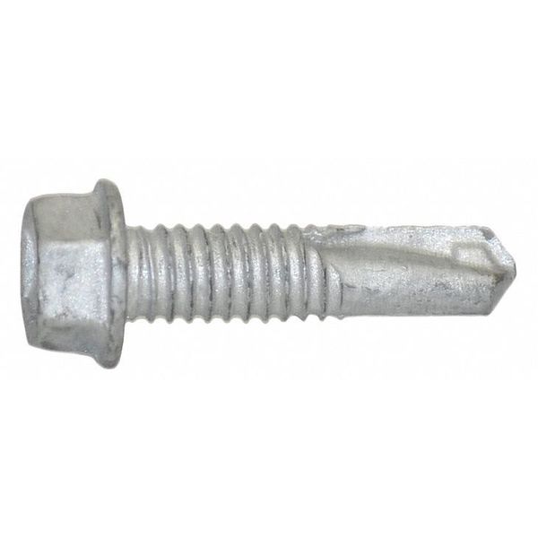 Self-Drilling Screw, #12 x 7/8 in, Climaseal Steel Hex Head External Hex Drive, 500 PK