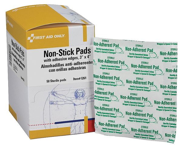 Nonstick Pad, Sterile, 4in L x 3in W, PK50