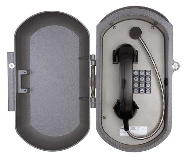 Aluminum Casting Telephone, VoIP, Wall Mount, Gray