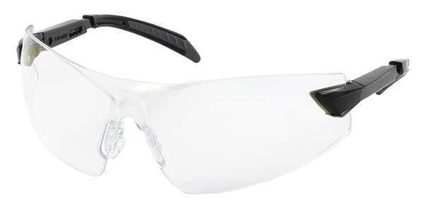 Safety Glasses, Wraparound Clear Polycarbonate Lens, Anti-Reflective, Scratch-Resistant