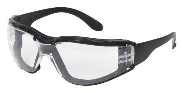 Safety Glasses, Wraparound Clear Polycarbonate Lens, Anti-Fog, Scratch-Resistant