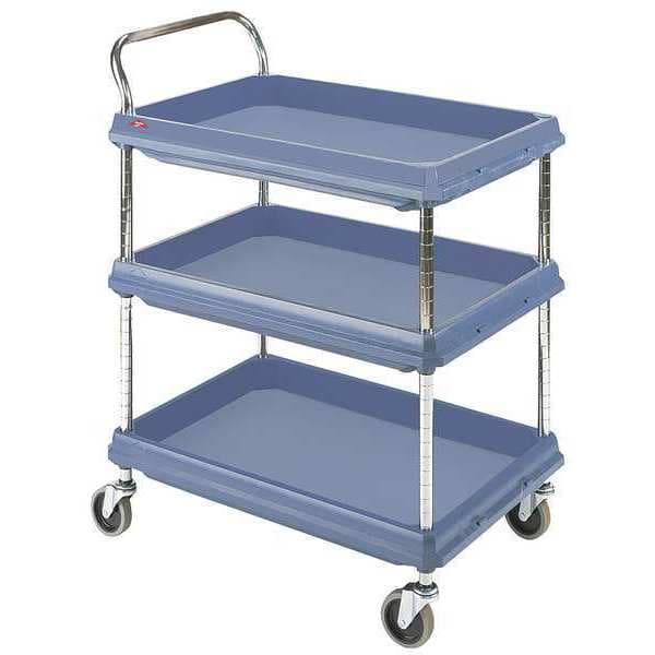 High Density Polyethylene (Shelf) Utility Cart with Antimicrobial Deep Lipped Plastic Shelves