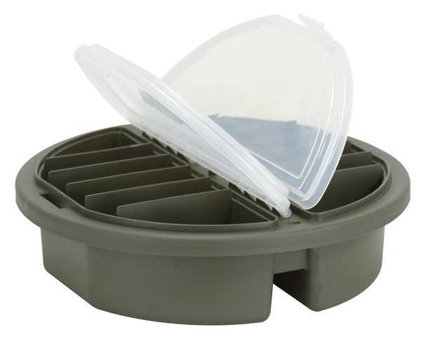 Bucket Top Compartment Box with 18 compartments, Plastic, 3 3/4 in H x 12 in W