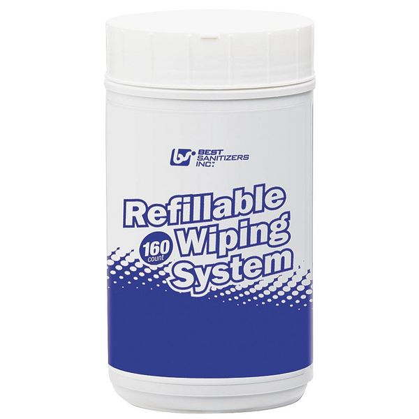 Refillable Wiping System, White, Canister, Polyester, Food Servive/ Grocery and Industrial Hygiene