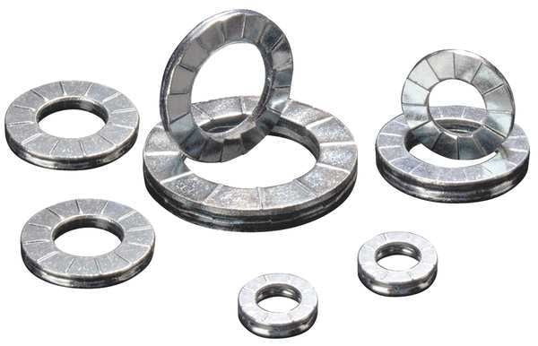 Wedge Lock Washer, Fits Bolt Size 3/16 in Steel, Zinc Plated Finish, 200 PK