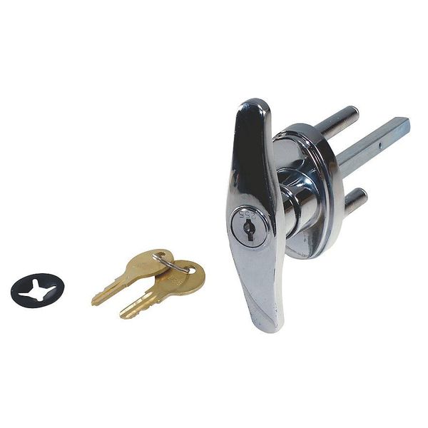 Keyed T Handle, Chrome, 5/16 x 4-1/4 In