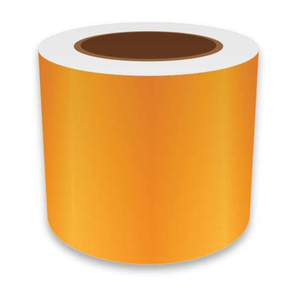 Label Tape, Orange, 4in W, For Mfr No. VnM8, REFON-31028