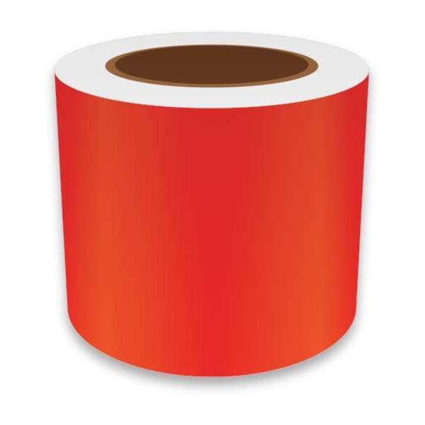Label Tape, Red, 4in W, For Mfr No. VnM8, REFRD-31028