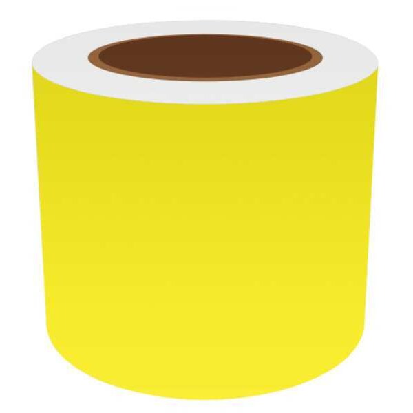 Label Tape, Yellow, 4in W, For Mfr No. VnM8, FLUYL-31028