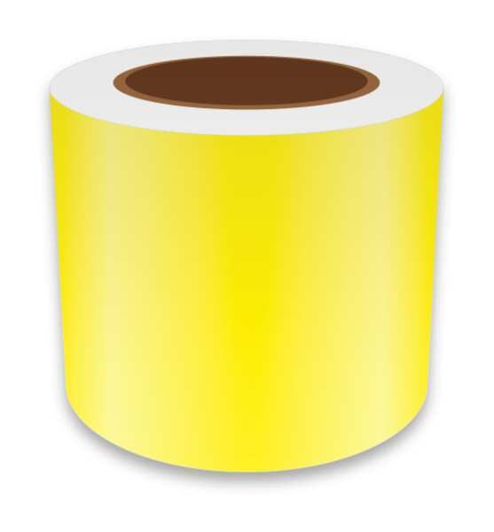 Label Tape, Yellow, 4in W, For Mfr No. VnM8, REFYL-31028