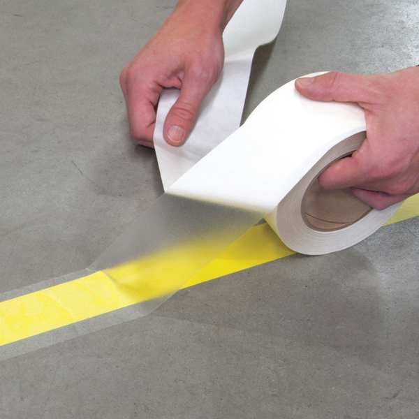 Floor Marking Tape, Roll, Clear, 4 in. W