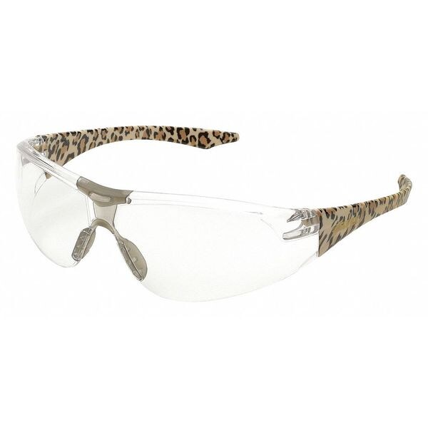Safety Glasses, Wraparound Clear Polycarbonate Lens, Scratch-Resistant