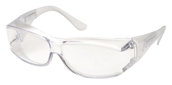 Safety Glasses, OTG Clear Polycarbonate Lens, Scratch-Resistant