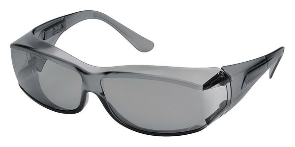 Safety Glasses, OTG Gray Polycarbonate Lens, Scratch-Resistant