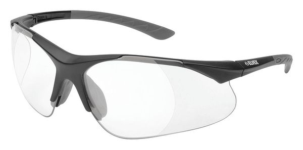 Safety Reading Glasses, Scratch-Resistant, Black Half-Frame, Clear Lens, +2.0 Diopter