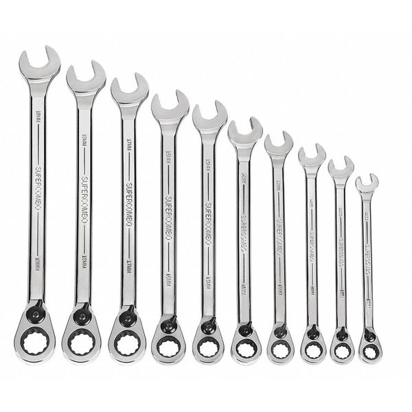 Williams Combo Wrench Set, Revrsble, 7 Pcs, 3/8-3/4