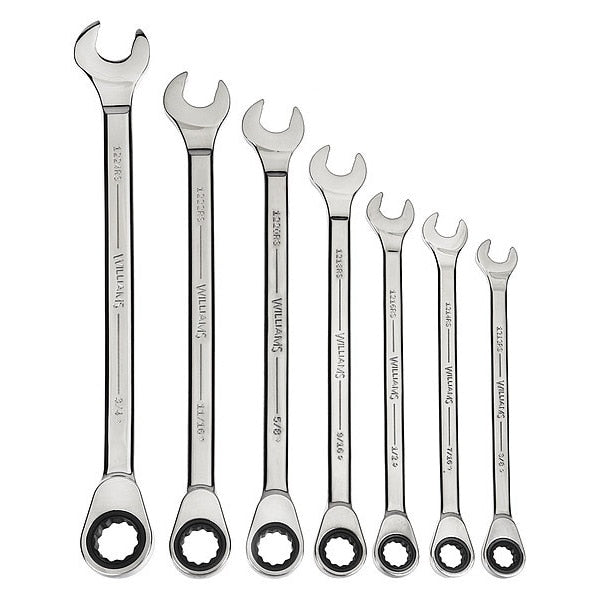 Williams Combo Wrench Set 7 Pieces, 3/8-3/4