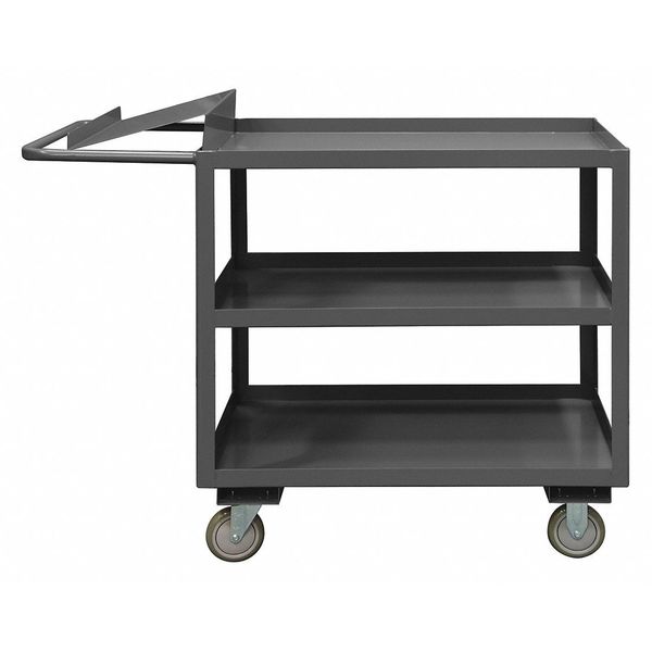 Steel Order Picking Stock Cart, 3 Shelves, 1,200 lb