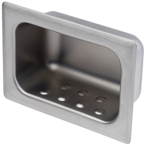Lig Resistant Soap Dish, Slvr, 5x7x2-5/8In