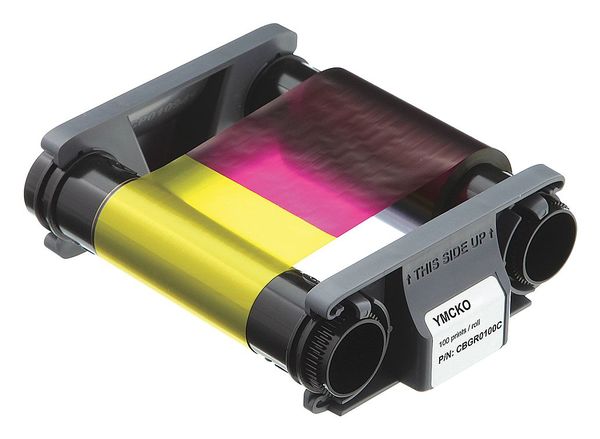 ID Card Printer Ribbon, Color, 8 in. H