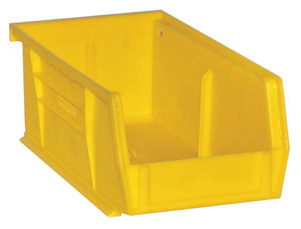 Hang & Stack Storage Bin, Yellow, Copolymer Polypropylene, 7 in L x 4 in W x 3 in H