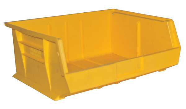 Hang & Stack Storage Bin, Yellow, Copolymer Polypropylene, 15 in L x 16 in W x 7 in H